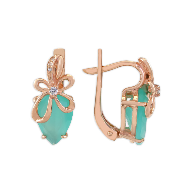 Серебряные серьги с халцедонами