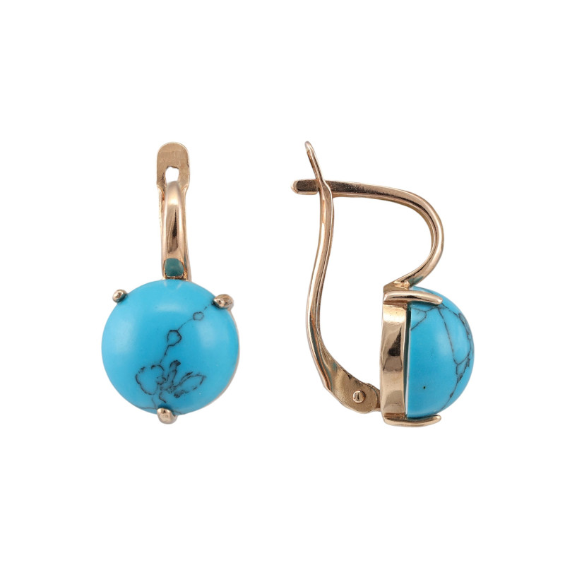 Серьги серебряные с бирюзой