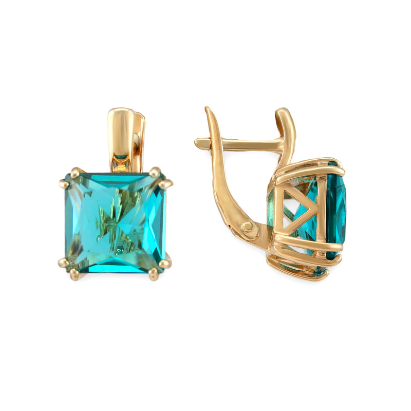 Серебряные серьги с турмалином параиба