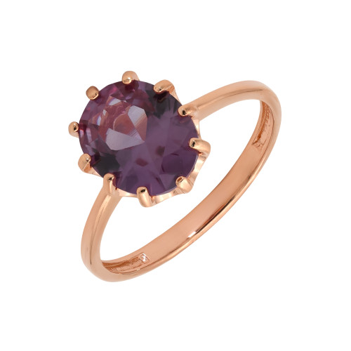 Кольцо позолоченное с выращенным александритом