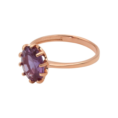 Кольцо позолоченное с выращенным александритом