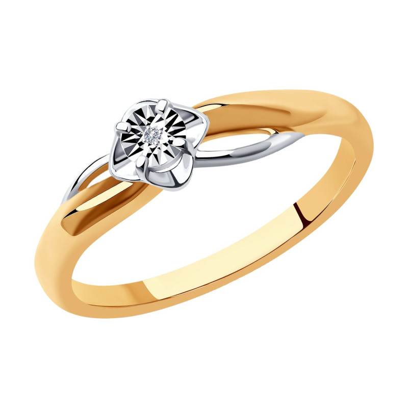 Серебряное кольцо с бриллиантом