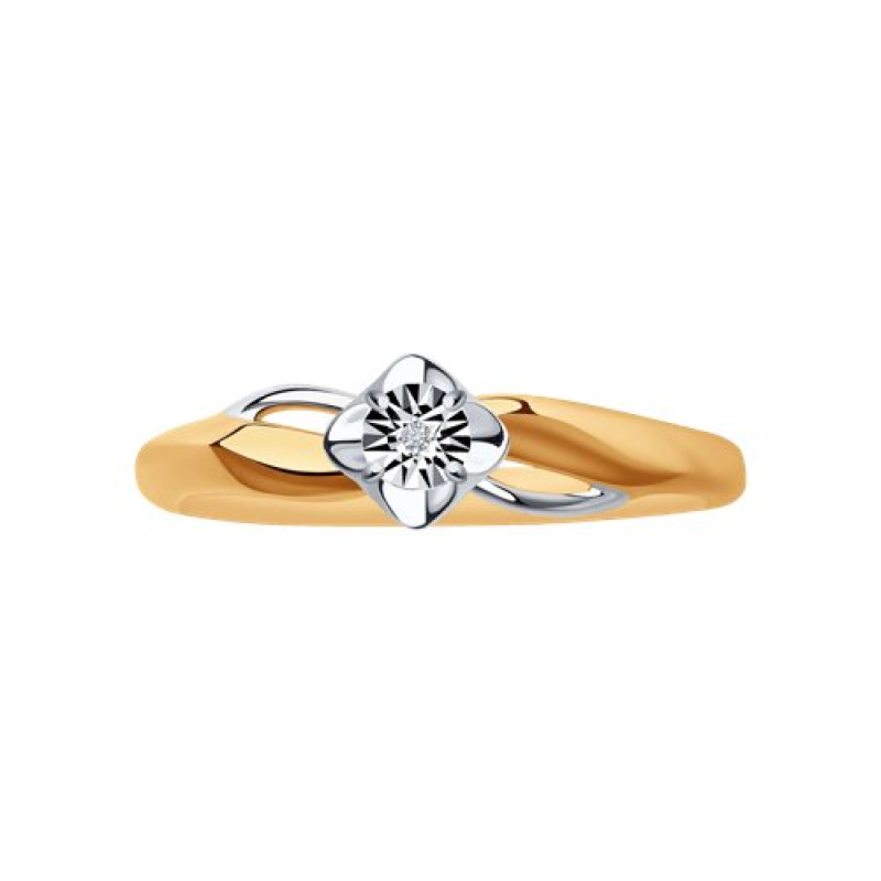 Серебряное кольцо с бриллиантом