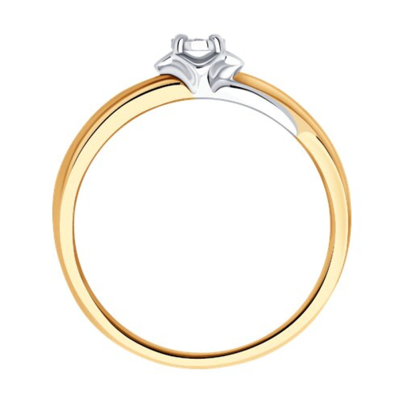 Серебряное кольцо с бриллиантом