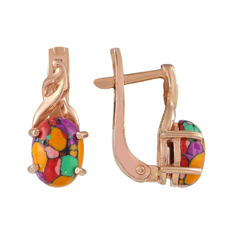 Серьги из серебра с искусственным ониксом