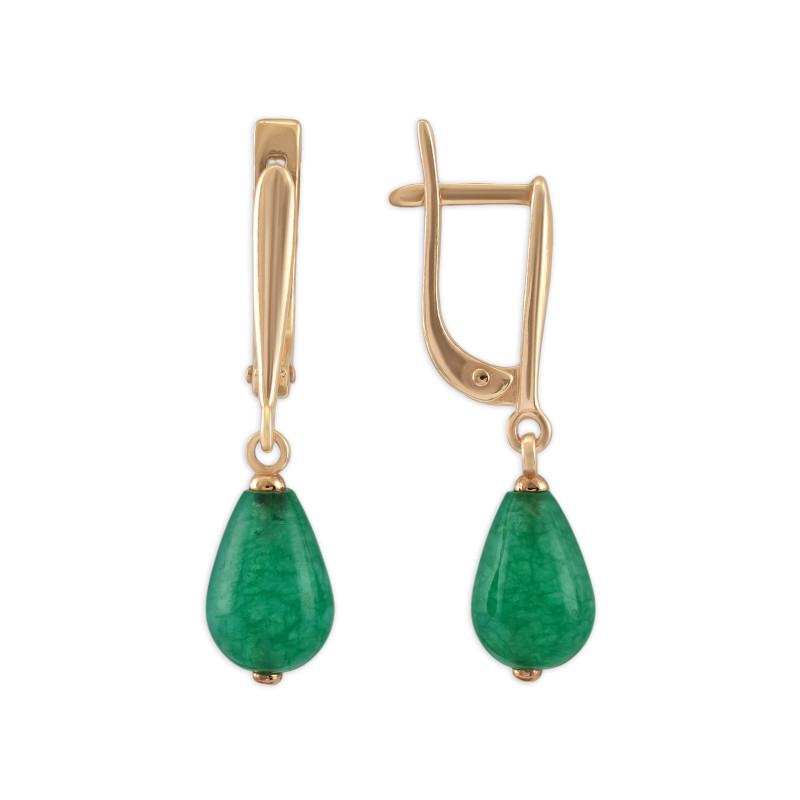 Серьги серебряные с нефритом