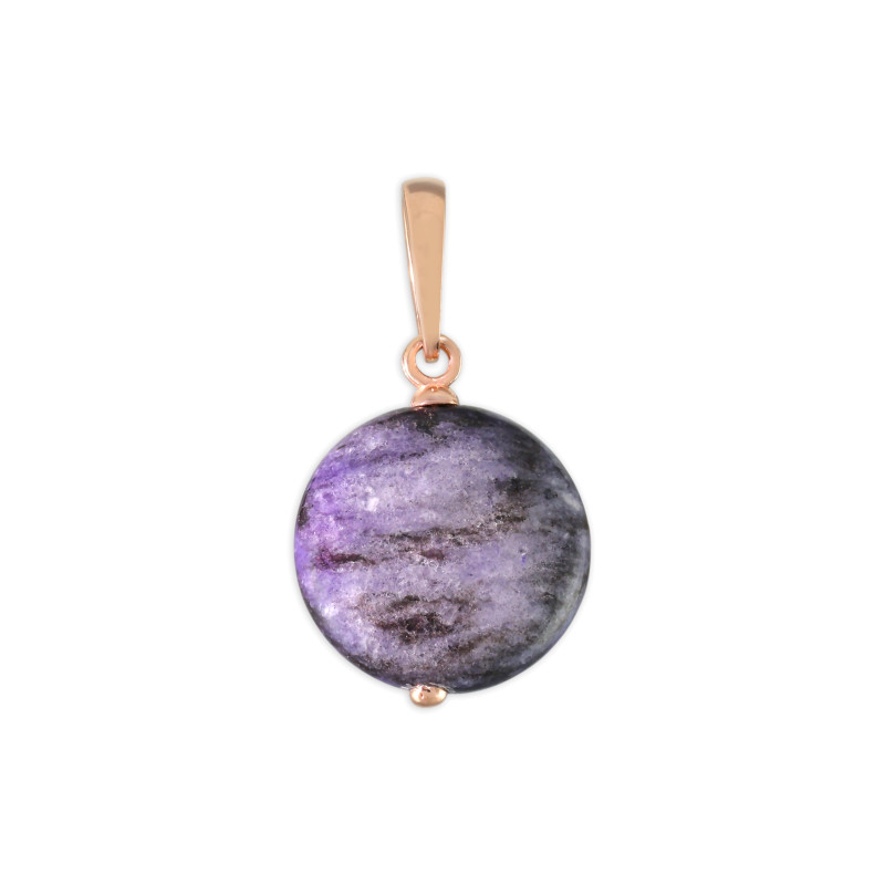 Подвеска из серебра с чароитом