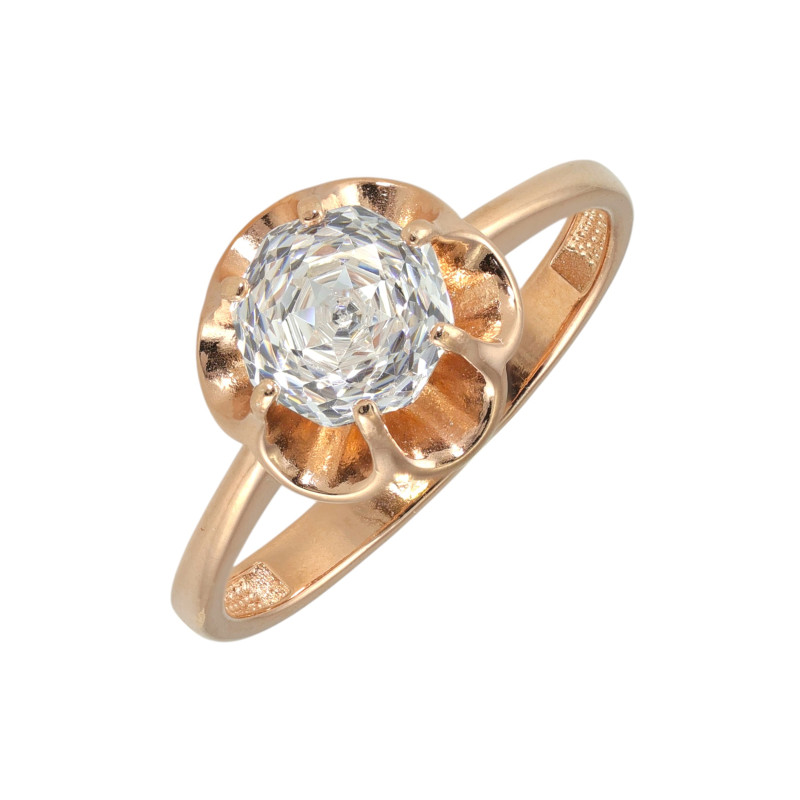 Серебряное кольцо с синтетическим бриллиантом