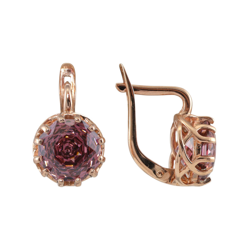 Серебряные серьги с синтетическим бриллиантом