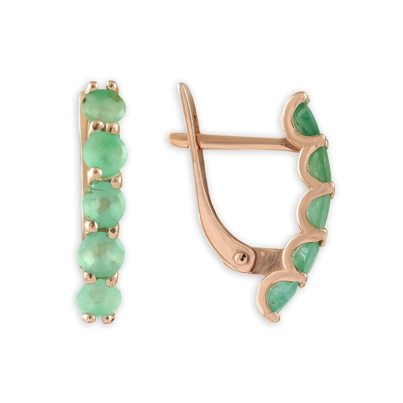 Серебряные серьги с изумрудами