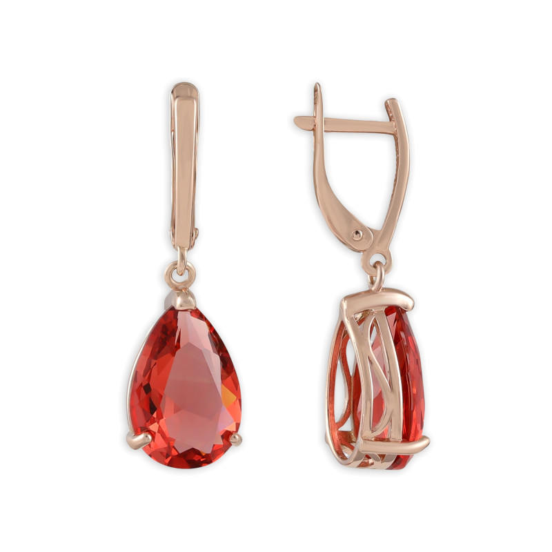 Серьги из серебра с сапфирами падпараджа