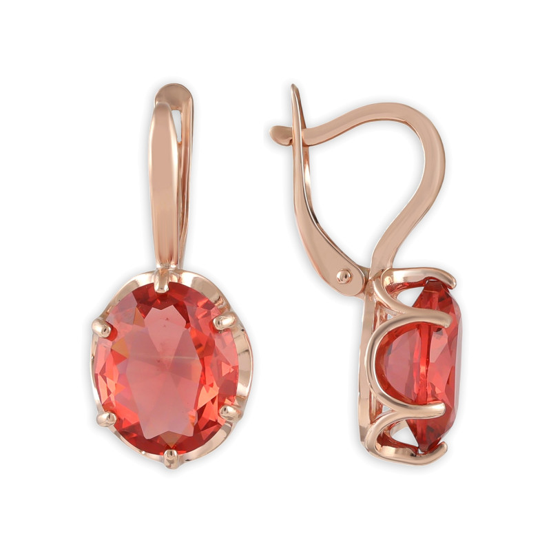 Серебряные серьги с сапфиром падпараджа