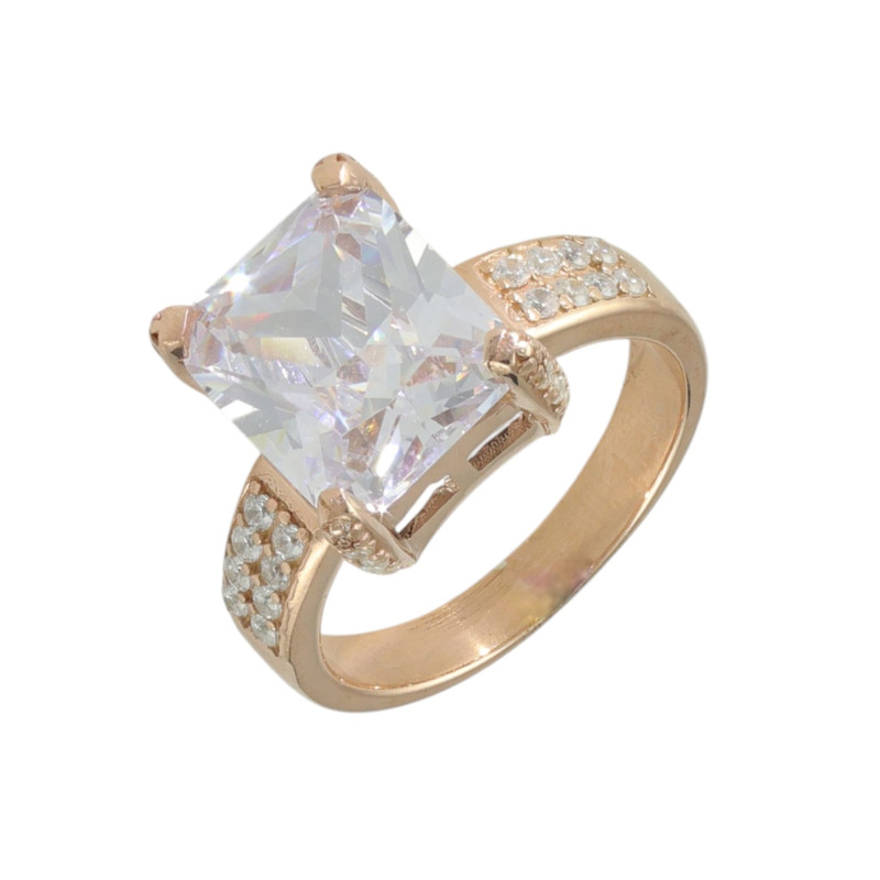 Кольцо с горным хрусталём и фианитами