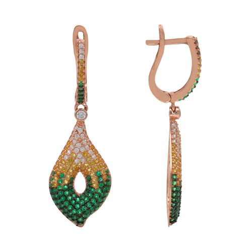 Позолоченные серьги с кубическим цирконием