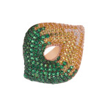 Позолоченное кольцо с кубическим цирконием