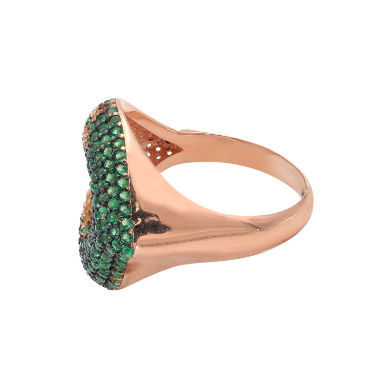 Позолоченное кольцо с кубическим цирконием