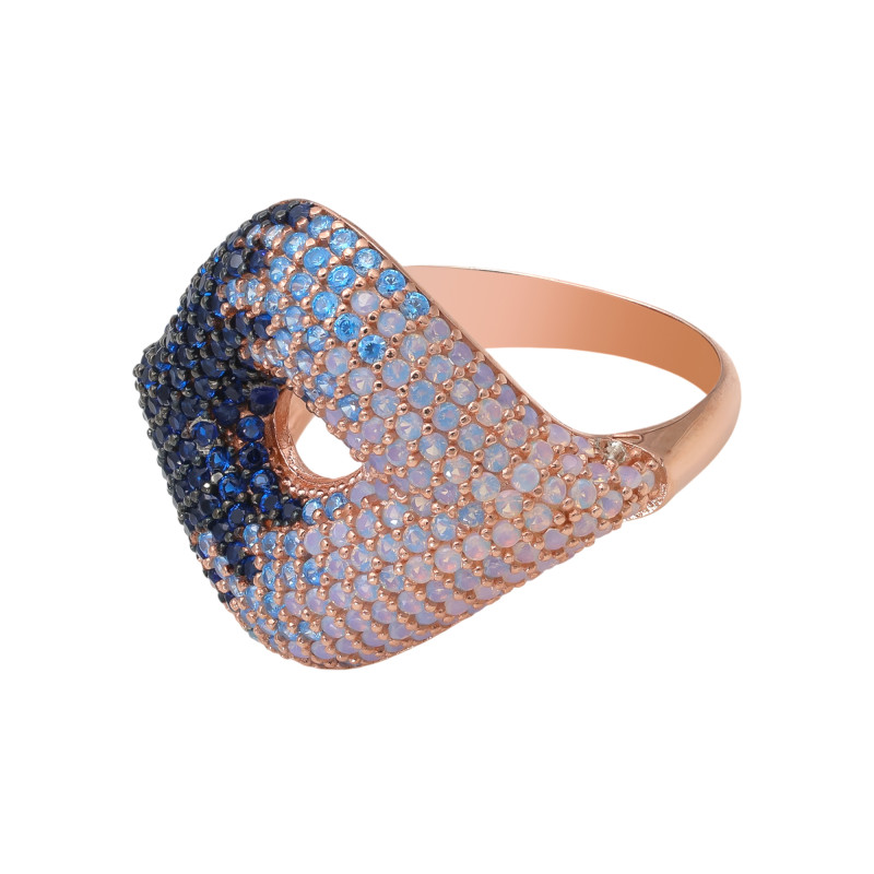 Позолоченное кольцо с кубическим цирконием