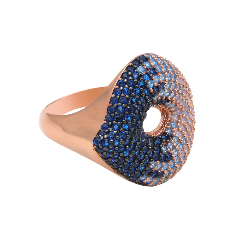 Позолоченное кольцо с кубическим цирконием