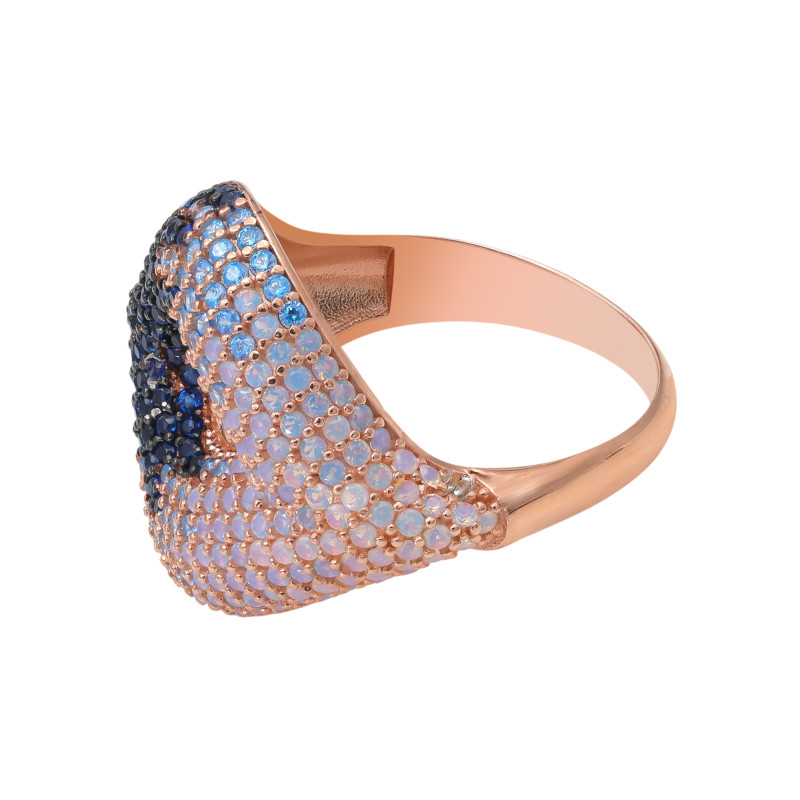 Позолоченное кольцо с кубическим цирконием