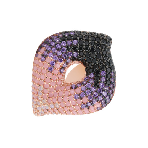 Позолоченное кольцо с кубическим цирконием