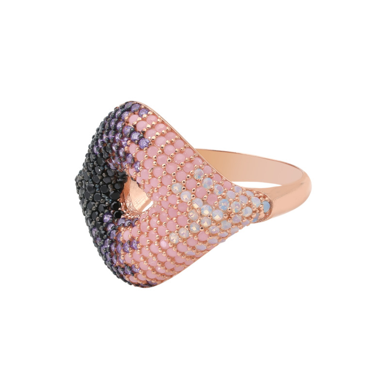 Позолоченное кольцо с кубическим цирконием