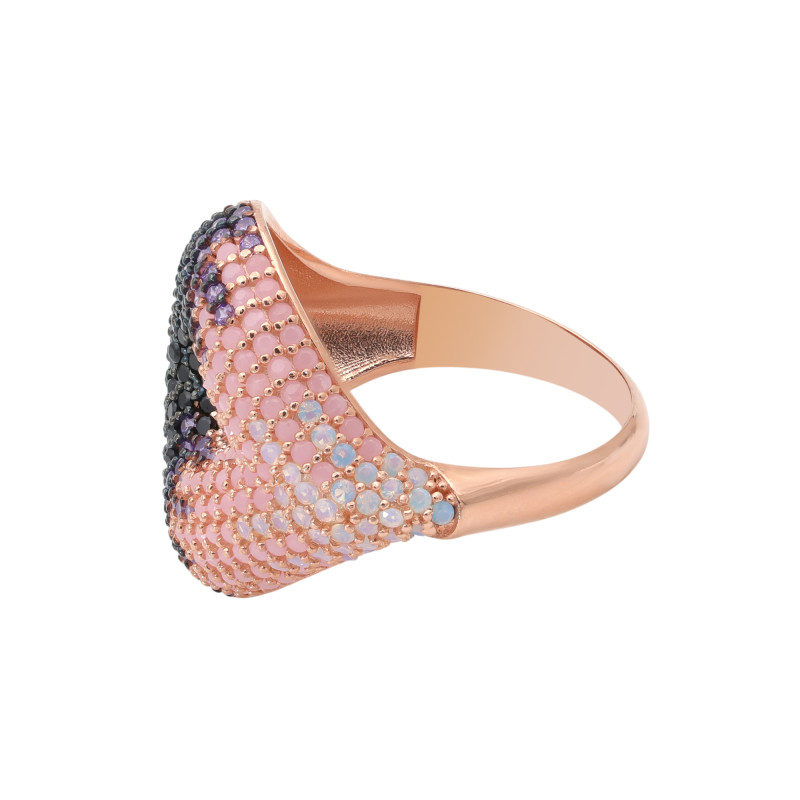 Позолоченное кольцо с кубическим цирконием