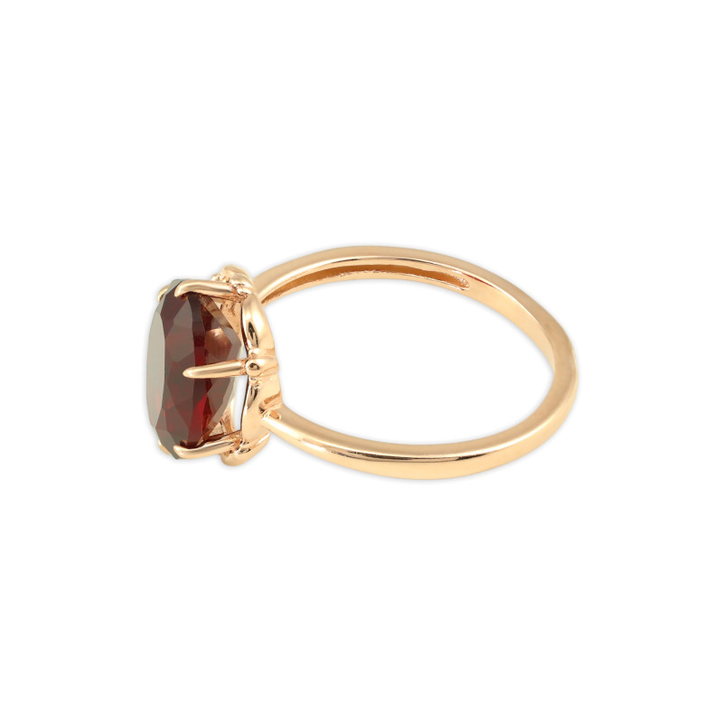 Позолоченное кольцо с выращенным рубином