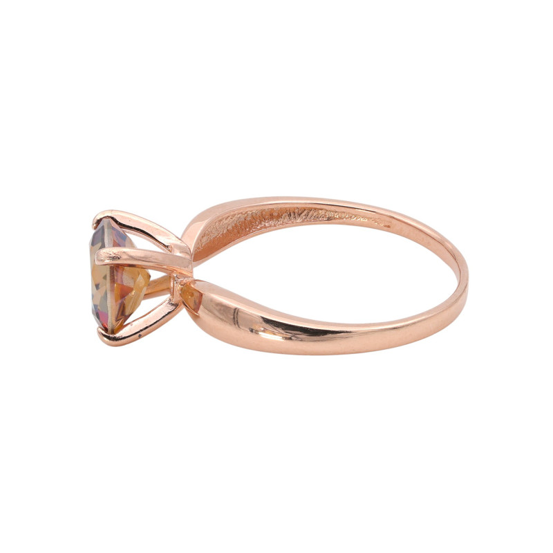 Кольцо позолоченное с горным хрусталём