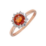 Кольцо позолоченное с горным хрусталём и фианитами