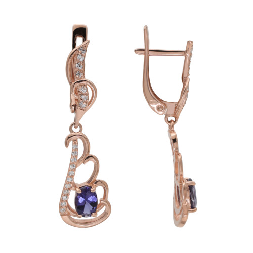 Серьги из серебра с иолитами