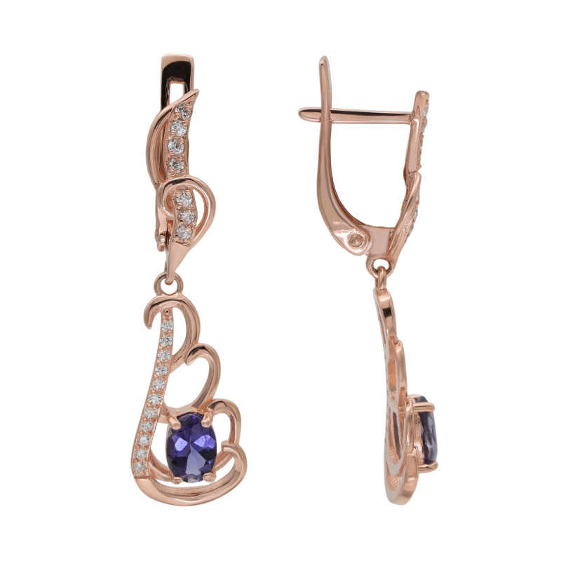 Серьги из серебра с иолитами