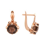 Позолоченные серьги с натуральным раухтопазом