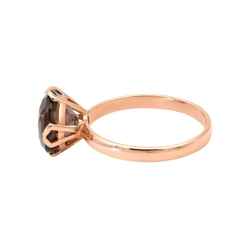 Позолоченное кольцо с натуральным раухтопазом