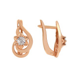 Позолоченные серьги с бриллиантами