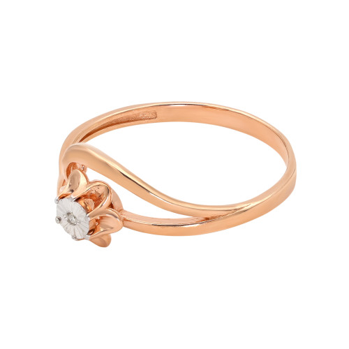 Позолоченное кольцо с бриллиантом