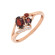 Позолоченное кольцо с натуральными гранатами и фианитами