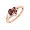 Позолоченное кольцо с натуральными гранатами и фианитами