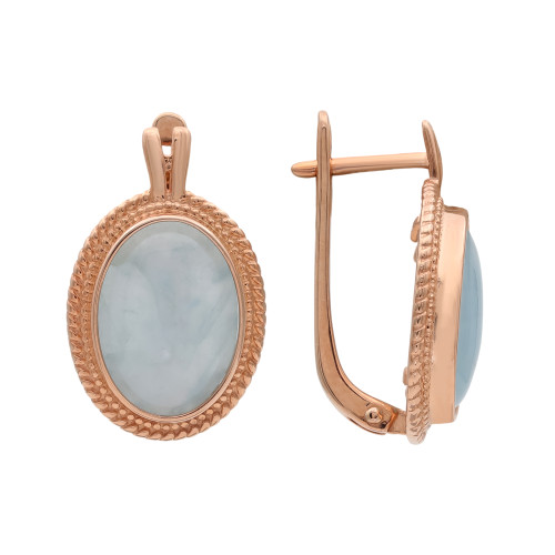 Серьги позолоченные с натуральными аквамаринами