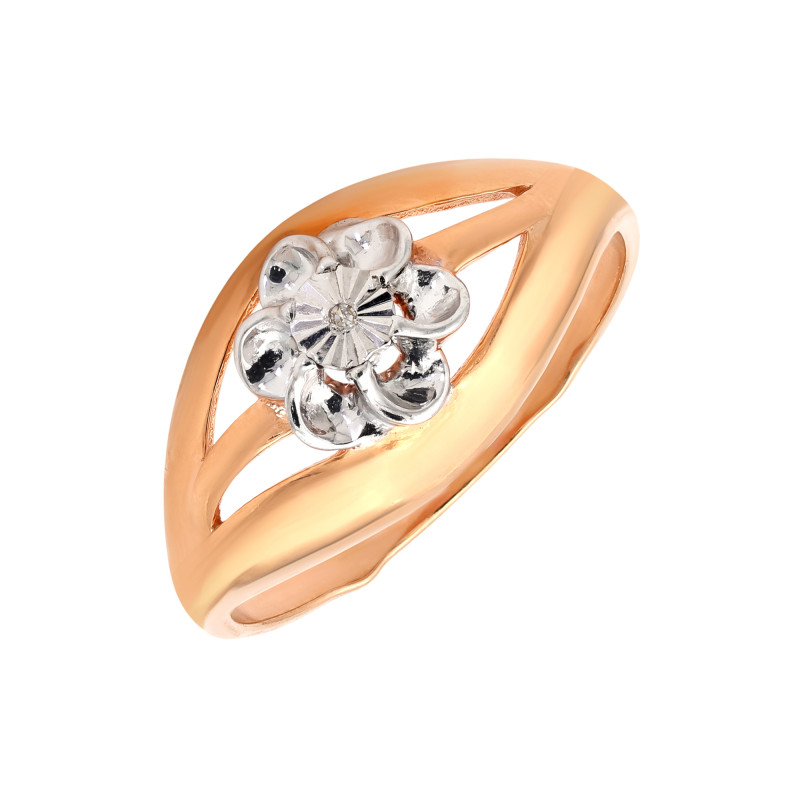 Кольцо позолоченное с бриллиантом