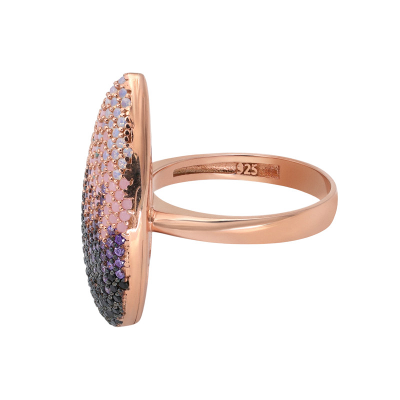 Серебряное кольцо с позолотой и кубическим цирконием