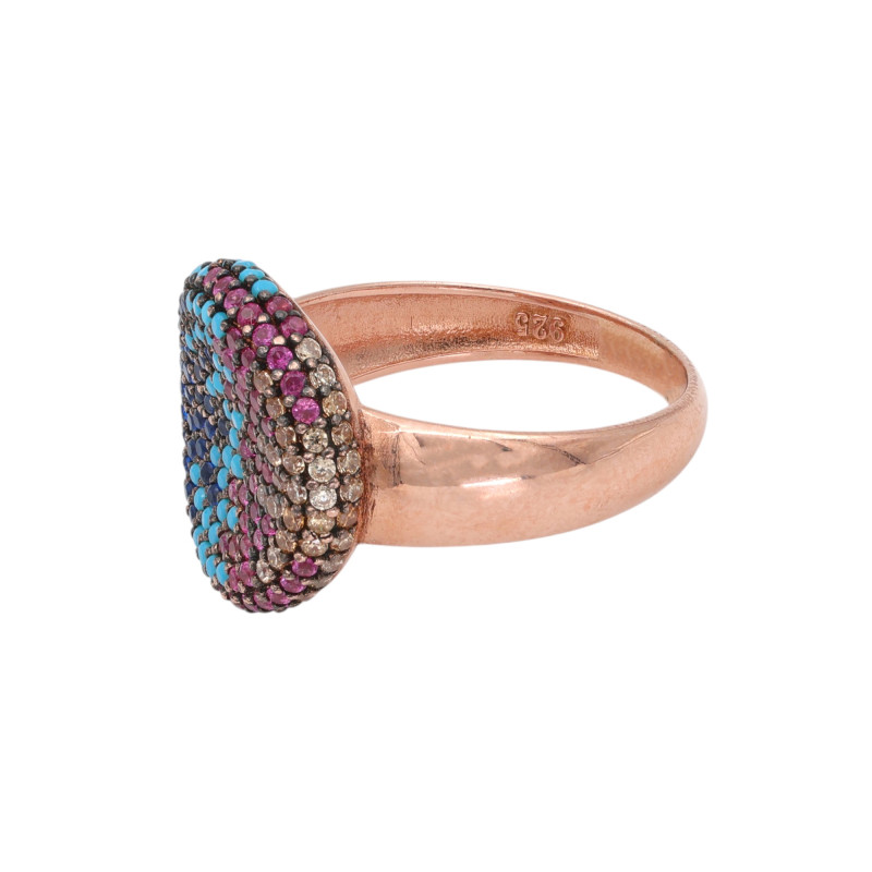 Кольцо из серебра с позолотой и кубическим цирконием