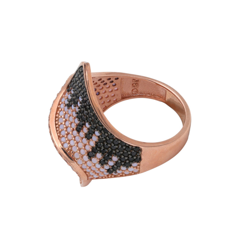 Позолоченное серебряное кольцо с кубическим цирконием