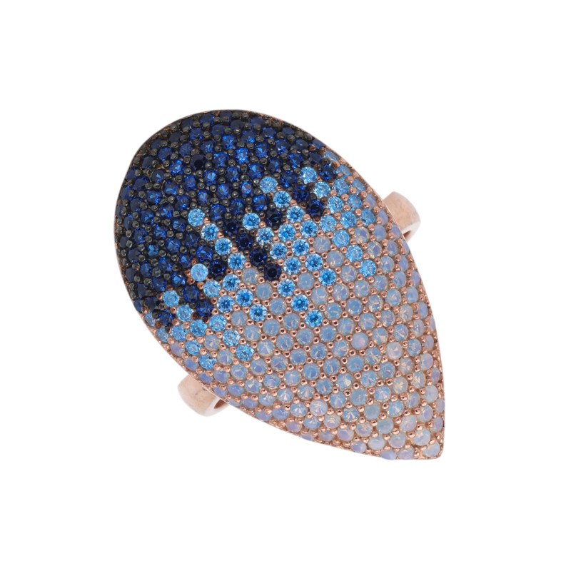 Кольцо из серебра с позолотой и цирконием