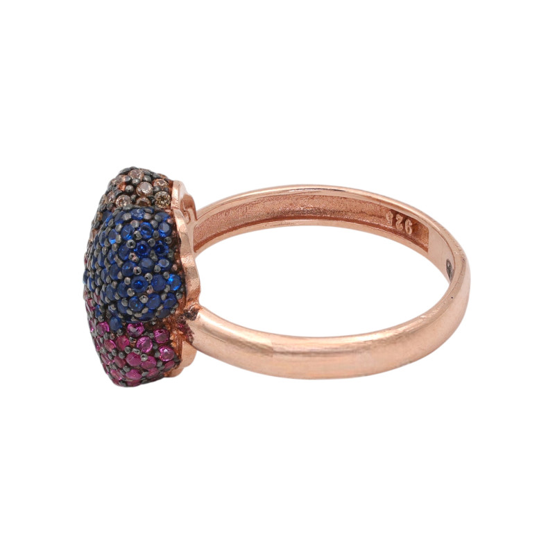 Кольцо из серебра с позолотой и цирконием