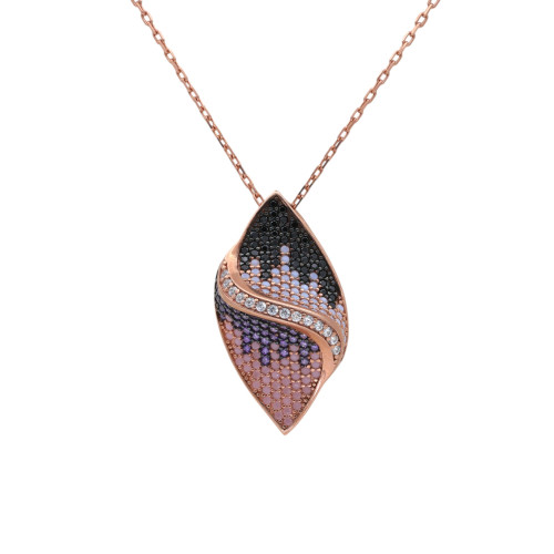 Серебряное колье с позолотой и цирконием