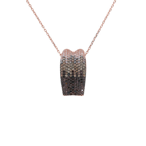 Серебряное колье с позолотой и кубическим цирконием