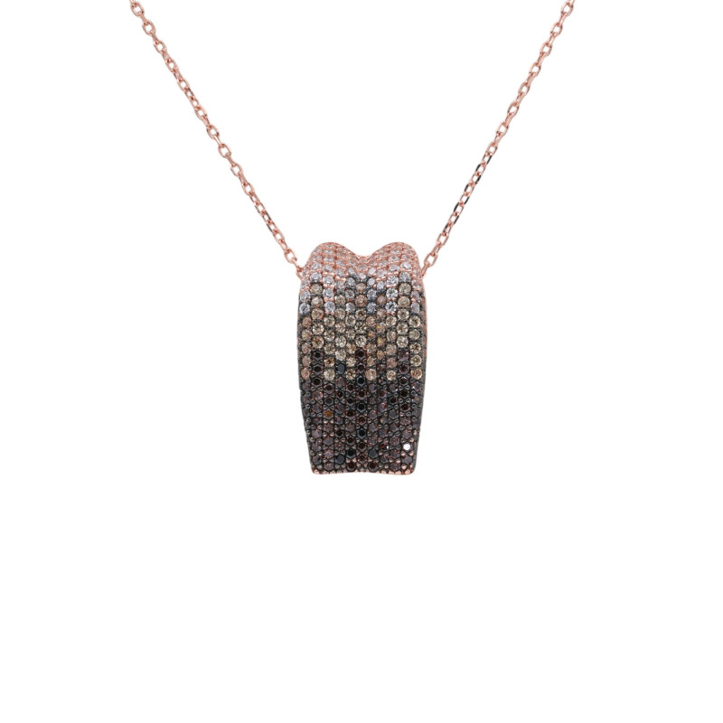 Серебряное колье с позолотой и кубическим цирконием