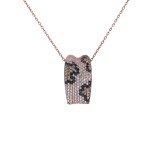 Колье из серебра с цирконием и позолотой