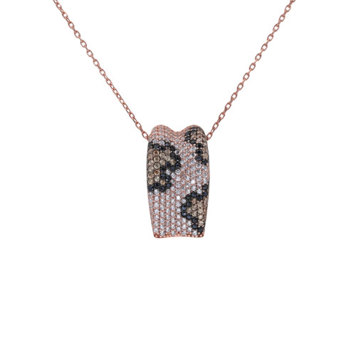 Колье из серебра с цирконием и позолотой