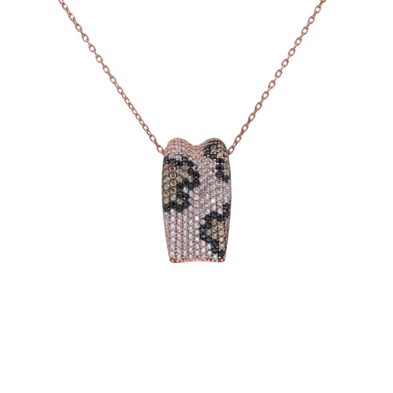 Колье из серебра с цирконием и позолотой